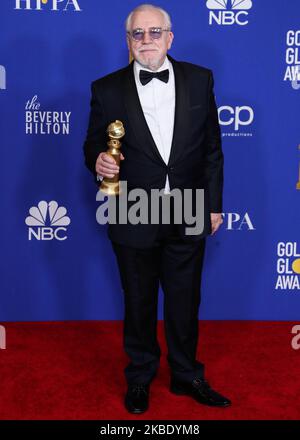 BEVERLY HILLS, LOS ANGELES, KALIFORNIEN, USA - 05. JANUAR: Brian Cox posiert im Pressesaal bei den jährlichen Golden Globe Awards 77., die am 5. Januar 2020 im Beverly Hilton Hotel in Beverly Hills, Los Angeles, Kalifornien, USA, abgehalten wurden. (Foto von Xavier Collin/Image Press Agency/NurPhoto) Stockfoto