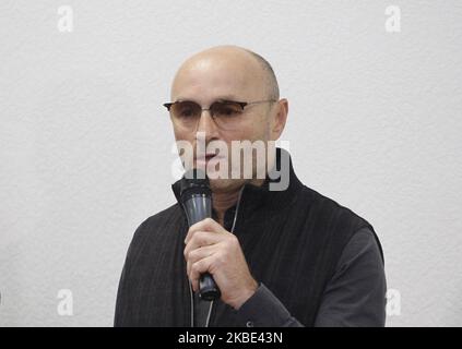 Yevgen Dykhne, Präsident von Ukraine International Airlines (UIA), spricht am 08. Januar 2020 während einer Pressekonferenz auf dem internationalen Flughafen Boryspil in der Nähe von Kiew, Ukraine. Die Boeing 737 der Ukraine International Airlines, die von Teheran nach Kiew geflogen war, stürzte kurz nach dem Start vom Hauptflughafen Teherans ab, so Medien. (Foto von STR/NurPhoto) Stockfoto