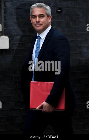 Brexit-Minister Stephen Barclay trifft am 8. Januar 2020 in der Downing Street 10 im Zentrum von London ein, bevor der britische Premierminister Boris Johnson und die EU-Kommissionspräsidentin Ursula von der Leyen zusammentreffen. (Foto von Alberto Pezzali/NurPhoto) Stockfoto