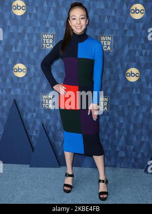 PASADENA, LOS ANGELES, KALIFORNIEN, USA - 08. JANUAR: Die Schauspielerin Aubrey Anderson-Emmons kommt bei der TCA Winter Press Tour 2020 von ABC Television an, die am 8. Januar 2020 im Langham Huntington Hotel in Pasadena, Los Angeles, Kalifornien, USA, stattfand. (Foto von Xavier Collin/Image Press Agency/NurPhoto) Stockfoto