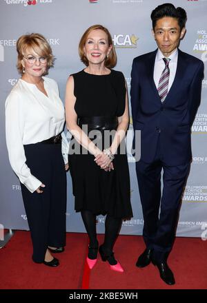 HOLLYWOOD, LOS ANGELES, KALIFORNIEN, USA - 09. JANUAR: Vivian Baker, Anne Morgan und Kazu Hiro nehmen an den jährlichen Hollywood Critics' Awards 3. Teil, die am 9. Januar 2020 im Taglyan Cultural Complex in Hollywood, Los Angeles, Kalifornien, USA, verliehen werden. (Foto von Xavier Collin/Image Press Agency/NurPhoto) Stockfoto