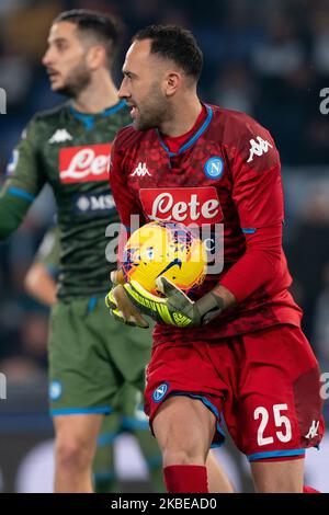 David Ospina von SSC Napoli während der italienischen Serie A 2019/2020 Spiel zwischen SS Lazio und SSC Napoli im Stadio Olimpico am 11. Januar 2020 in Rom, Italien. (Foto von Danilo Di Giovanni/NurPhoto) Stockfoto