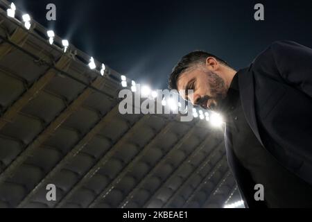 Gennaro Gattuso Cheftrainer des SSC Napoli während der italienischen Serie A 2019/2020 Spiel zwischen SS Lazio und SSC Napoli im Stadio Olimpico am 11. Januar 2020 in Rom, Italien. (Foto von Danilo Di Giovanni/NurPhoto) Stockfoto