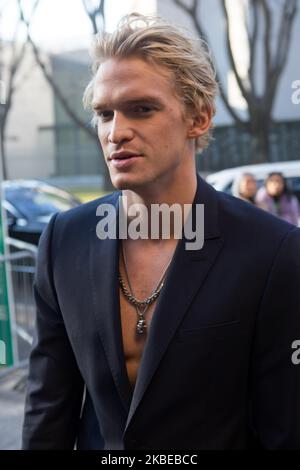 Cody Simpson kommt am 11 2020. Januar auf der Mailänder Modewoche 2020 in Mailand, Italien, zur Emporio Armani Fashion Show (Foto: Mairo Cinquetti/NurPhoto) Stockfoto