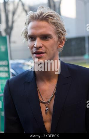 Cody Simpson kommt am 11 2020. Januar auf der Mailänder Modewoche 2020 in Mailand, Italien, zur Emporio Armani Fashion Show (Foto: Mairo Cinquetti/NurPhoto) Stockfoto