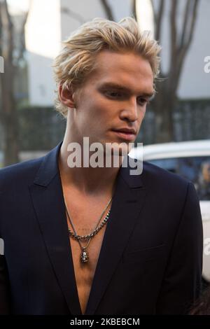 Cody Simpson kommt am 11 2020. Januar auf der Mailänder Modewoche 2020 in Mailand, Italien, zur Emporio Armani Fashion Show (Foto: Mairo Cinquetti/NurPhoto) Stockfoto