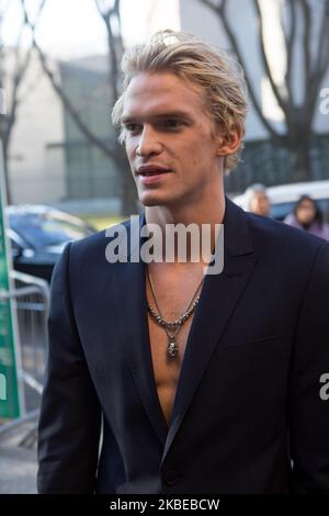 Cody Simpson kommt am 11 2020. Januar auf der Mailänder Modewoche 2020 in Mailand, Italien, zur Emporio Armani Fashion Show (Foto: Mairo Cinquetti/NurPhoto) Stockfoto