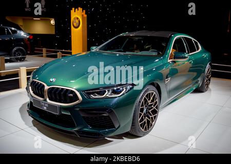 Auf der Brussels Dream Cars Show 2020 stellt die Marke BMW ihr Modell M8 aus Competition Gran Coupe - 09. Januar 2020, Brüssel (Foto: Daniel Pier/NurPhoto) Stockfoto