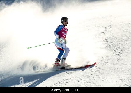 Tritt am 12. Januar 2020 im Riesenslalom der Frau bei den Olympischen Winterspielen der Jugend in Lausanne 2020 in Les Diablerets, Schweiz, an. (Foto von Dominika Zarzycka/NurPhoto) Stockfoto