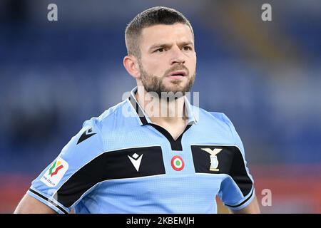 Valon Berisha von der SS Lazio beim italienischen Pokalspiel zwischen Lazio und Cremonese im Stadio Olimpico, Rom, Italien am 14. Januar 2020. (Foto von Giuseppe Maffia/NurPhoto) Stockfoto