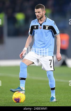 Valon Berisha von der SS Lazio beim italienischen Pokalspiel zwischen Lazio und Cremonese im Stadio Olimpico, Rom, Italien am 14. Januar 2020. (Foto von Giuseppe Maffia/NurPhoto) Stockfoto