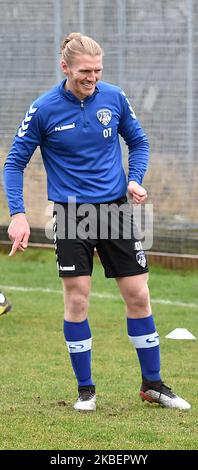 Carl Piergianni während des Oldham Athletic Training in Chapel Road, Oldham am Freitag, 17.. Januar 2020. (Foto von Eddie Garvey/MI News/NurPhoto) Stockfoto