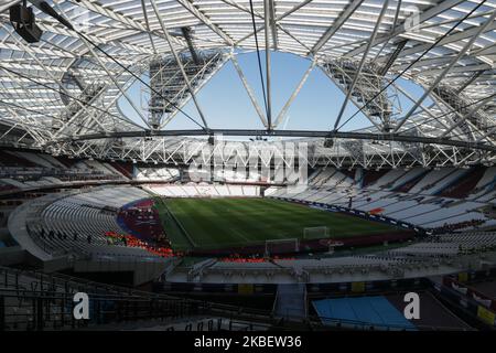 Eine allgemeine Ansicht des Stadions während des Premier League-Spiels zwischen West Ham United und Everton im London Stadium, Stratford am Samstag, 18.. Januar 2020. (Foto von Jacques Feeney/MI News/NurPhoto) Stockfoto