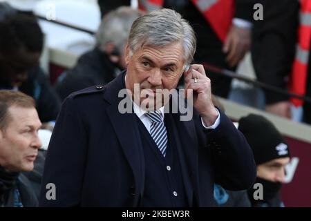 Carlo Ancelotti Manager von Everton während des Premier League-Spiels zwischen West Ham United und Everton im London Stadium, Stratford am Samstag, 18.. Januar 2020. (Foto von Jacques Feeney/MI News/NurPhoto) Stockfoto