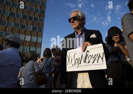 Demonstranten nehmen an den gedenkfeiern zum fünften Jahrestag des Todes von Sonderanwalt Alberto NismanÂ´s am 18. Januar 2020 in Buenos Aires, Argentinien, auf der Plaza Vaticano Teil. (Foto von MatÃ­as Baglietto/NurPhoto) Stockfoto