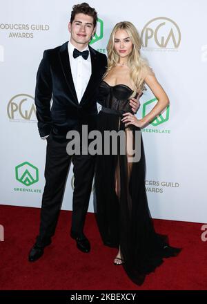 HOLLYWOOD, LOS ANGELES, KALIFORNIEN, USA - 18. JANUAR: Gregg Sulkin und Michelle Randolph nehmen an den jährlichen Producers Guild Awards 31. Teil, die am 18. Januar 2020 im Hollywood Palladium in Hollywood, Los Angeles, Kalifornien, USA, verliehen wurden. (Foto von Xavier Collin/Image Press Agency/NurPhoto) Stockfoto