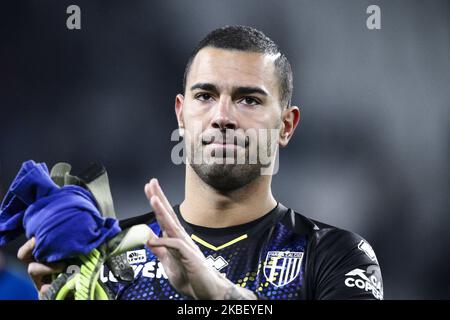 Parma-Torwart Luigi Sepe (1) schaut während des Serie-A-Fußballspiels Nr.20 JUVENTUS - PARMA am 19. Januar 2020 im Allianz-Stadion in Turin, Piemont, Italien, nach. (Foto von Matteo Bottanelli/NurPhoto) Stockfoto