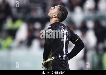 Parma-Torwart Luigi Sepe (1) schaut während des Serie-A-Fußballspiels Nr.20 JUVENTUS - PARMA am 19. Januar 2020 im Allianz-Stadion in Turin, Piemont, Italien, nach. (Foto von Matteo Bottanelli/NurPhoto) Stockfoto