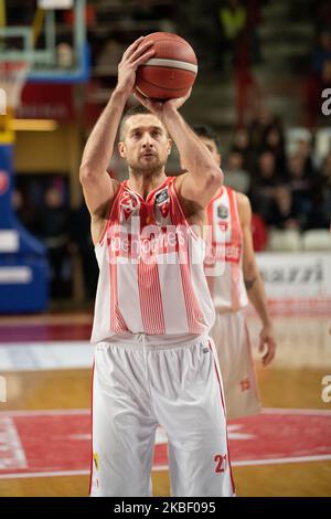 21 Ferrero Giancarlo von Openjobmetis in Aktion während der Italien Lega Korb der Serie A , Openjobmetis Varese - Pallacanestro Triest 19. Januar 2020 in Varese Palasport Enerxenia Arena (Foto von Fabio Averna/NurPhoto) Stockfoto