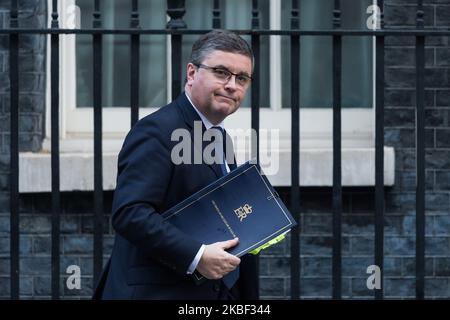 Lord Chancellor und Justizminister Robert Buckland nimmt am 21. Januar 2020 an einer wöchentlichen Kabinettssitzung in der Downing Street im Zentrum von London Teil. (Foto von Wiktor Szymanowicz/NurPhoto) Stockfoto