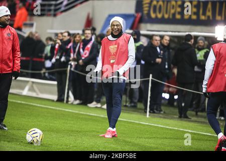 Kylian Mbape während des Halbfinalspiels des französischen Ligapokals zwischen Stade Reims und Paris Saint-Germain im Auguste-Delaune-Stadion in Reims am 22. Januar 2020. (Foto von Elyxandro Cegarra/NurPhoto) Stockfoto