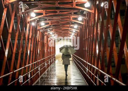 Affektionen und Überschwemmungen durch den Sturm Gloria mit dem Überlauf der Flüsse Tordera, Onyar und Ter im Gebiet von Girona, Katalonien, Spanien am 22. Januar 2020 (Foto: Miquel Llop/NurPhoto) Stockfoto