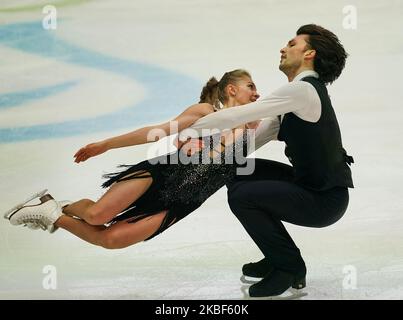 Maria Kazakova und Georgy Reviya aus Georgien beim Ice Dance bei den ISU-Europameisterschaften im Eiskunstlauf in der Steiermarkhalle, Graz, Österreich, am 23. Januar 2020. (Foto von Ulrik Pedersen/NurPhoto) Stockfoto