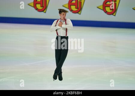 Lukas Britschgi aus der Schweiz beim Men Free Skating bei ISU-Europameisterschaften im Eiskunstlauf in der Steiermarkhalle, Graz, Österreich am 23. Januar 2020. (Foto von Ulrik Pedersen/NurPhoto) Stockfoto