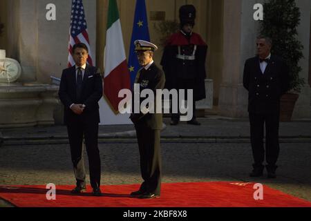 Der italienische Premier Giuseppe Conte erwartet am 24. Januar 2020 ein Treffen mit dem US-Vizepräsidenten Mike Pence im Chigi Palace in Rom. (Foto von Christian Minelli/NurPhoto) Stockfoto