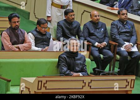 Rajasthan Chief Minister Ashok Ghelot während der laufenden Sitzung der Versammlung von Rajasthan in Jaipur, Rajasthan, Indien, Januar 24,2020. (Foto von Vishal Bhatnagar/NurPhoto) Stockfoto