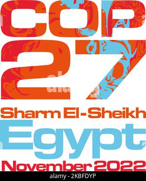 COP 27 Sharm El-Sheikh, Ägypten - 7-18. November 2022 Vektorgrafik - Stoppt die globale Erwärmung Stock Vektor