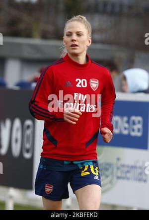 Leonie Maier von Arsenal während des Vormatchwarms während des Spiels der Frauen-FA-Cup-vierten Runde zwischen West Ham United Women und Arsenal im Rush Green Stadium am 27. Januar 2020 in Dagenham, England7 (Foto by Action Foto Sport/NurPhoto) Stockfoto