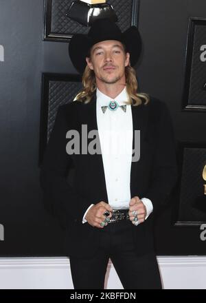 LOS ANGELES, KALIFORNIEN, USA – 26. JANUAR: Diplo kommt bei den jährlichen GRAMMY Awards 62. an, die am 26. Januar 2020 im Staples Center in Los Angeles, Kalifornien, USA, verliehen wurden. (Foto von Xavier Collin/Image Press Agency/NurPhoto) Stockfoto