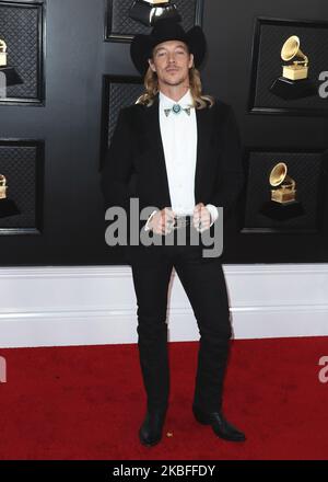 LOS ANGELES, KALIFORNIEN, USA – 26. JANUAR: Diplo kommt bei den jährlichen GRAMMY Awards 62. an, die am 26. Januar 2020 im Staples Center in Los Angeles, Kalifornien, USA, verliehen wurden. (Foto von Xavier Collin/Image Press Agency/NurPhoto) Stockfoto