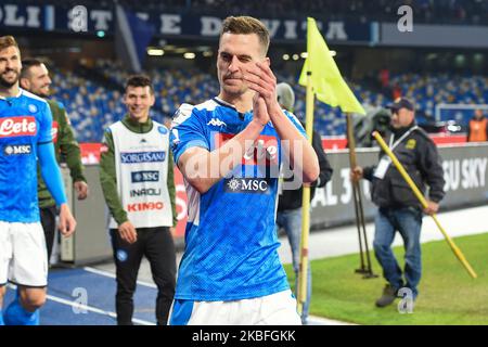 Arkadiusz Milik von SSC Napoli während des Serie-A-Spiels zwischen SSC Napoli und Juventus FC im Stadio San Paolo Naples Italien am 26. Januar 2020. (Foto von Franco Romano/NurPhoto) Stockfoto