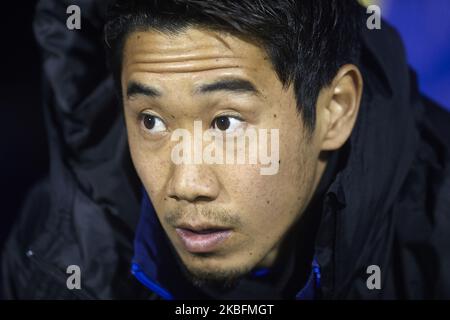 Shinji Kagawa von Real Zaragoza sitzt auf der Bank vor dem Liga-Smartbank-Spiel zwischen Real Zaragoza und CD Numancia in La Romareda am 25. Januar 2020 in Zaragoza, Spanien. (Foto von Jose Breton/Pics Action/NurPhoto) Stockfoto