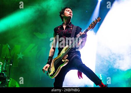 Jason McCaslin von Sum 41 spielt am 28 2020. Januar live im Lorenzini District in Mailand, Italien. Sum 41 ist eine kanadische Rockband, von ihrer Formation bis 2016 waren Sum 41 die 31. meistverkauften kanadischen Künstler in Kanada und unter den 10 meistverkauften kanadischen Bands in Kanada (Foto by Mairo Cinquetti/NurPhoto) Stockfoto