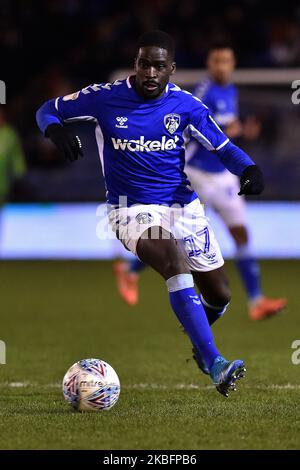 Christopher Missilou von Oldham Athletic während des Spiels der Sky Bet League 2 zwischen Oldham Athletic und Mansfield Town im Boundary Park, Oldham am Dienstag, den 28.. Januar 2020. (Foto von Eddie Garvey/MI News/NurPhoto) Stockfoto