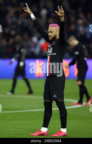 Der brasilianische Stürmer Neymar von Paris Saint-Germain während des französischen Fußballspiels L1 zwischen Paris Saint-Germain (PSG) und Montpellier Herault SC im Stadion Parc des Princes in Paris am 1. Februar 2020. (Foto von Mehdi Taamallah/NurPhoto) Stockfoto