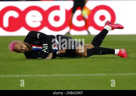 Der brasilianische Stürmer Neymar von Paris Saint-Germain während des französischen Fußballspiels L1 zwischen Paris Saint-Germain (PSG) und Montpellier Herault SC im Stadion Parc des Princes in Paris am 1. Februar 2020. (Foto von Mehdi Taamallah/NurPhoto) Stockfoto