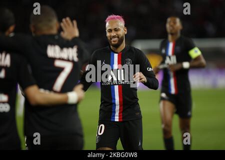 Der brasilianische Stürmer Neymar von Paris Saint-Germain während des französischen Fußballspiels L1 zwischen Paris Saint-Germain (PSG) und Montpellier Herault SC im Stadion Parc des Princes in Paris am 1. Februar 2020. (Foto von Mehdi Taamallah/NurPhoto) Stockfoto