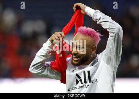 Der brasilianische Stürmer Neymar von Paris Saint-Germain während des französischen Fußballspiels L1 zwischen Paris Saint-Germain (PSG) und Montpellier Herault SC im Stadion Parc des Princes in Paris am 1. Februar 2020. (Foto von Mehdi Taamallah/NurPhoto) Stockfoto