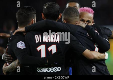 Der brasilianische Stürmer Neymar von Paris Saint-Germain während des französischen Fußballspiels L1 zwischen Paris Saint-Germain (PSG) und Montpellier Herault SC im Stadion Parc des Princes in Paris am 1. Februar 2020. (Foto von Mehdi Taamallah/NurPhoto) Stockfoto