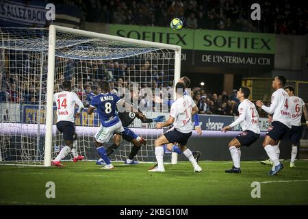 Majeed Waris während des französischen Fußballspiels L1 zwischen Straßburg (RCSA) und Lille (LOSC) am 1. Februar 2020 im Stadion Meinau in Straßburg, Ostfrankreich (Foto: Elyxandro Cegarra/NurPhoto) Stockfoto