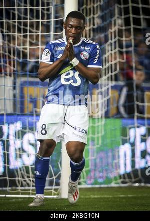 Majeed Waris während des französischen Fußballspiels L1 zwischen Straßburg (RCSA) und Lille (LOSC) am 1. Februar 2020 im Stadion Meinau in Straßburg, Ostfrankreich (Foto: Elyxandro Cegarra/NurPhoto) Stockfoto