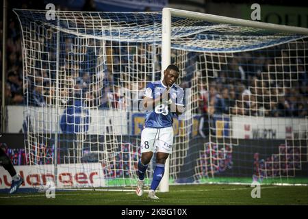 Majeed Waris während des französischen Fußballspiels L1 zwischen Straßburg (RCSA) und Lille (LOSC) am 1. Februar 2020 im Stadion Meinau in Straßburg, Ostfrankreich (Foto: Elyxandro Cegarra/NurPhoto) Stockfoto