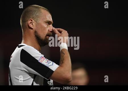 Gabriel Tamas von Astra Giurgiu reagiert während des Spiels der Rumänischen Liga 1, Runde 23 zwischen Dinamo Bukarest und Astra Giurgiu im Stadion Dinamo in Bucurest am 1. Februar 2020. (Foto von Alex Nicodim/NurPhoto) Stockfoto