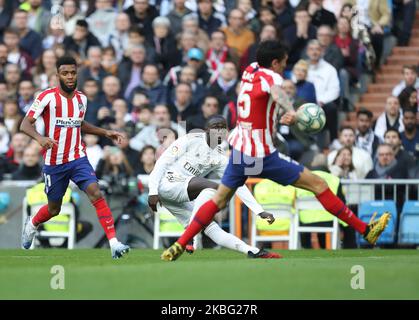 Ferland Mendy von Real Madrid während des La Liga-Spiels zwischen Real Madrid und Atletico de Madrid im Santiago Bernabeu Stadion in Madrid, Spanien. (Foto von Raddad Jebarah/NurPhoto) Stockfoto