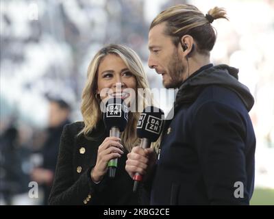 Diletta Leotta und Federico Balzaretti während des Serie-A-Spiels zwischen Juventus und Fiorentina in Turin am 2. Februar 2020 (Foto: Loris Roselli/NurPhoto). Stockfoto