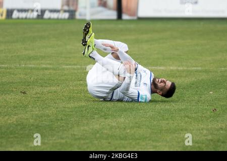 Jürgen Gjassula von 1. FC Magdeburg während des 3. Bundesliga-Spiel zwischen SV Waldhof Mannheim und 1. FC Magdeburg am 02. Februar 2020 im Carl-Benz-Stadion in Mannheim. (Foto von Peter Niedung/NurPhoto) Stockfoto